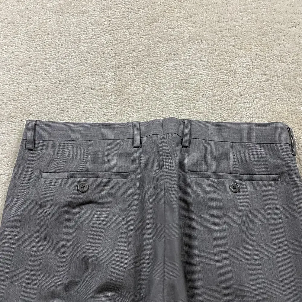 Banana Republic Pants Mens 33x30 Gray Wool Glen Plaid Tailored Slim Trousers